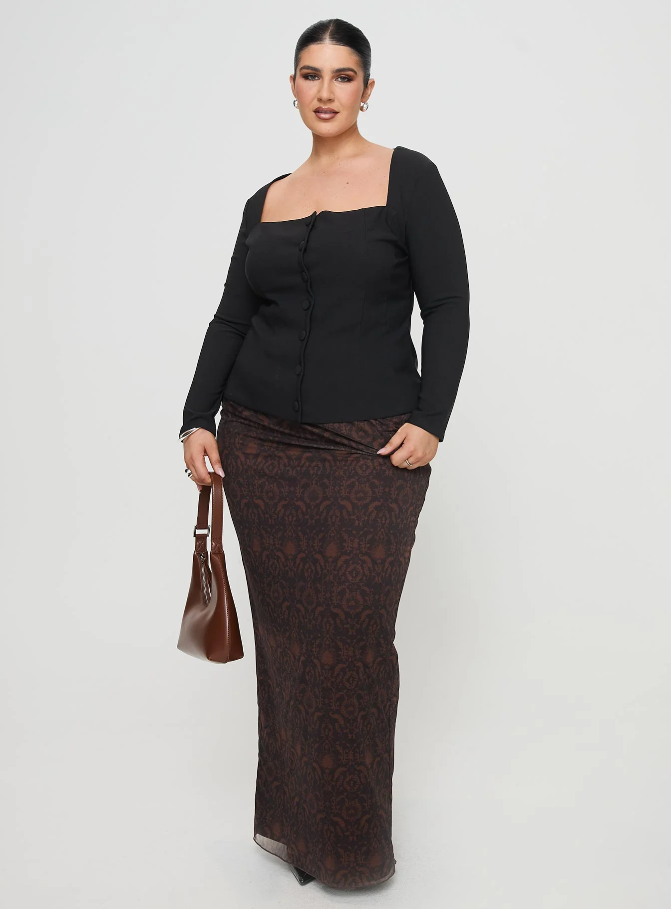 Gaskin Long Sleeve Top Black Curve
