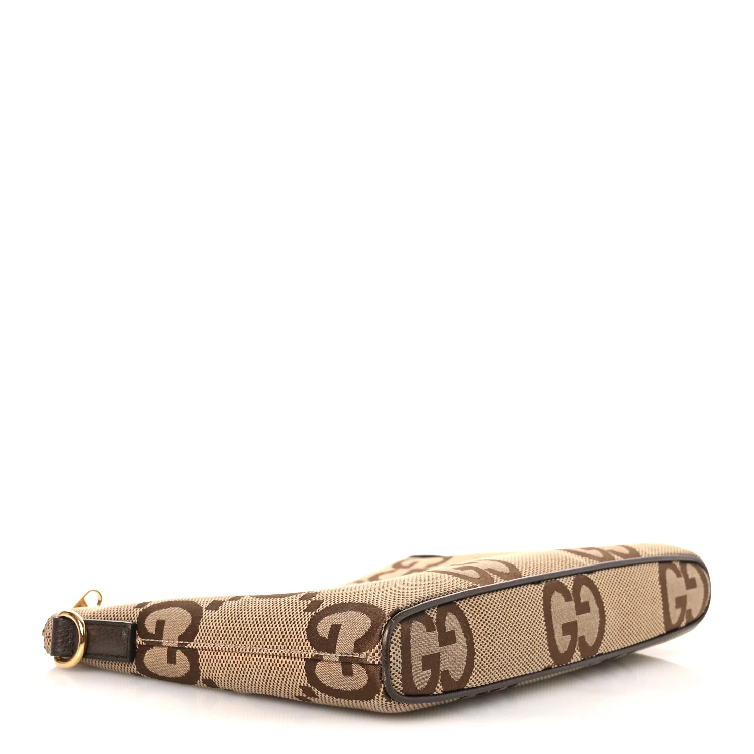 Monogram Jumbo GG Textured Dollar Calfskin Web Wristlet Messenger Bag Camel Ebony New Acero - Top Club