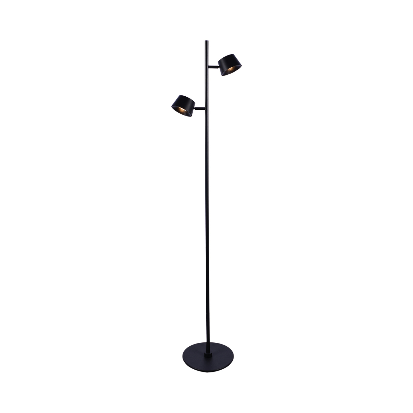 Vloerlamp Casper 2-lichts zwart