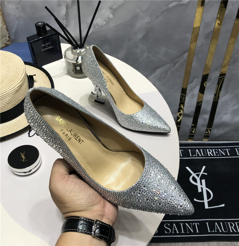 YSL new full diamond YSL heel shoes - Sneaker Replica Workshop