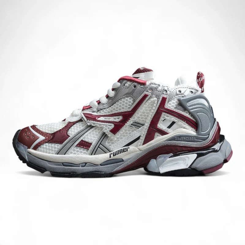 Balenciaga Runner Sneaker in Burgundy/Grey - Sneaker Replica Workshop