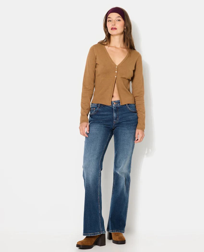 Pimkie Gilet en maille fine avec grand bord-côtes