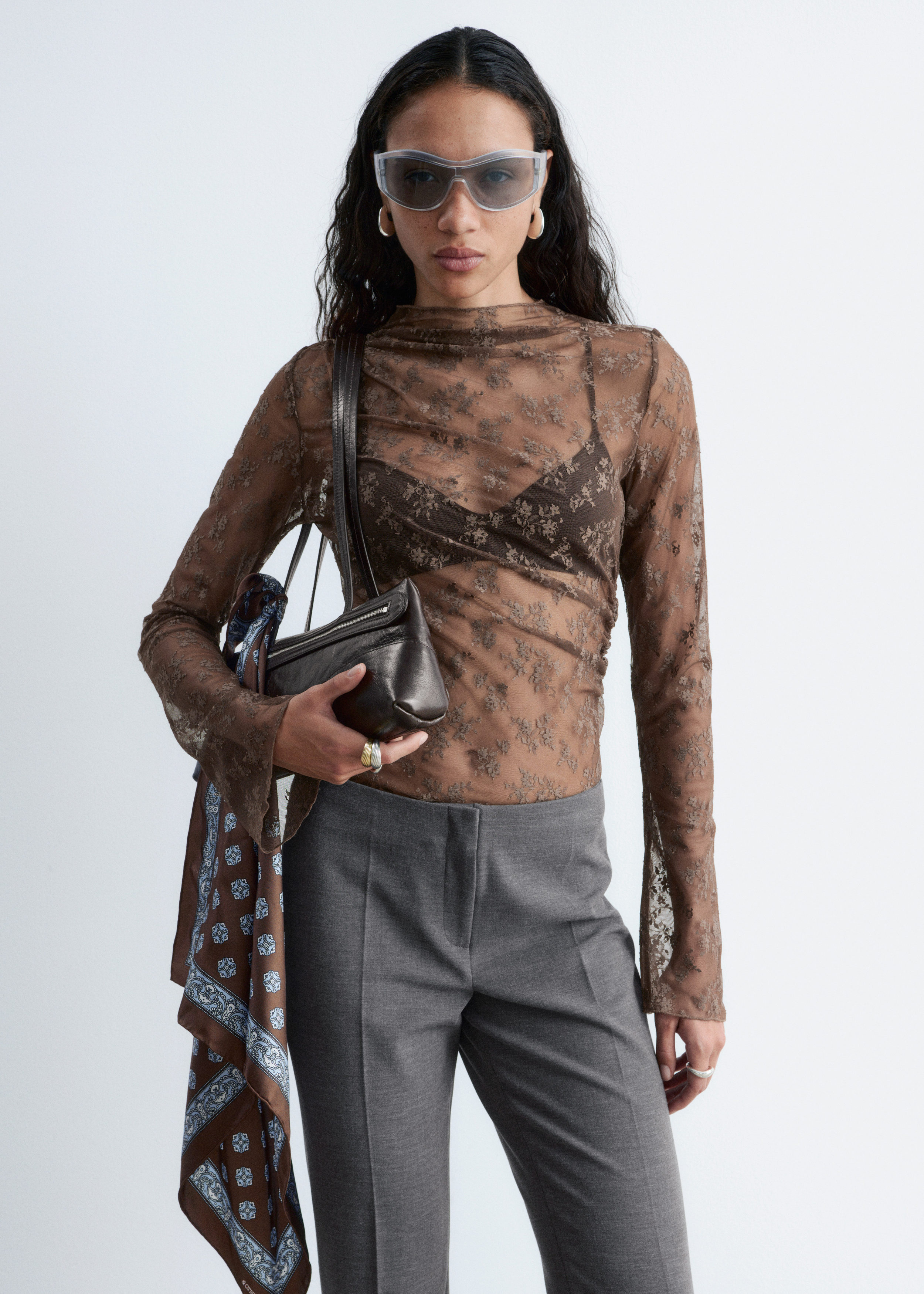 & Other Stories LONG-SLEEVE LACE TOP