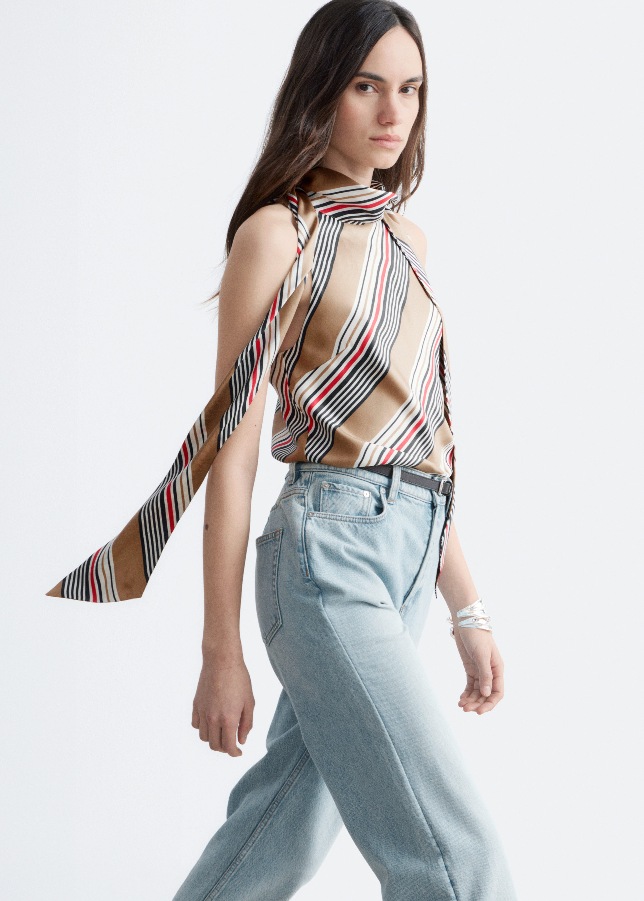 & Other Stories SCARF-NECK SILK TOP