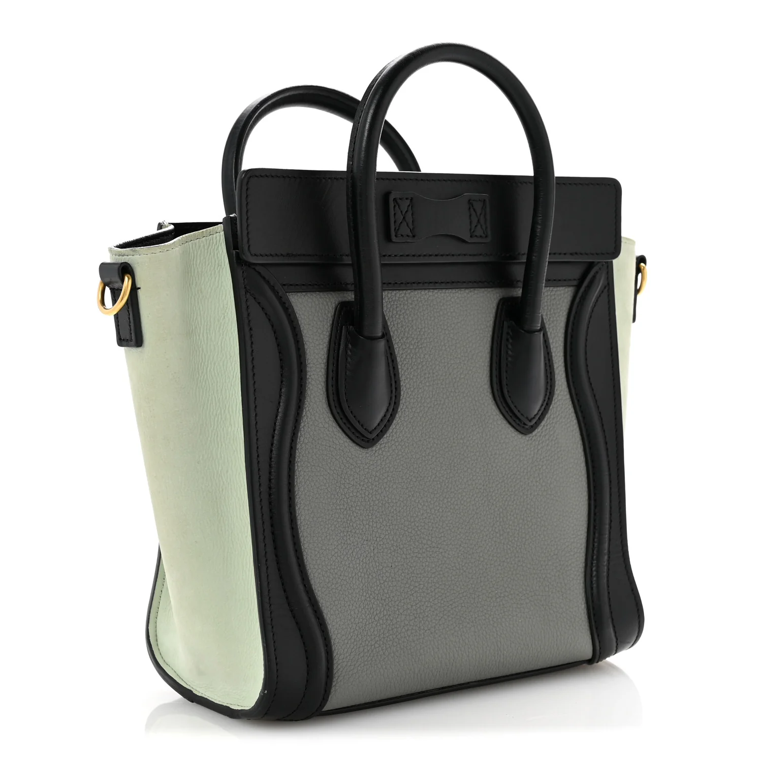 Baby Grained Calfskin Nano Tri-Color Luggage Zinc Almond - Top Club