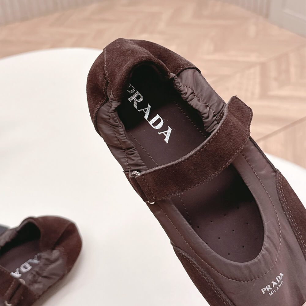 PRADA Re-Nylon and suede ballet flats - Top Club
