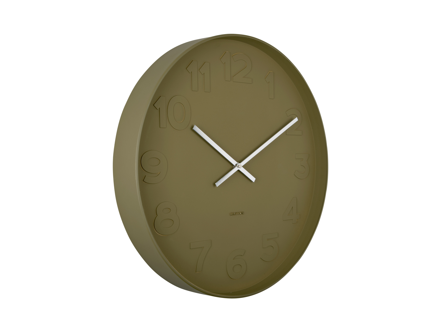 Wall clock Mr. Green numbers large, moss green