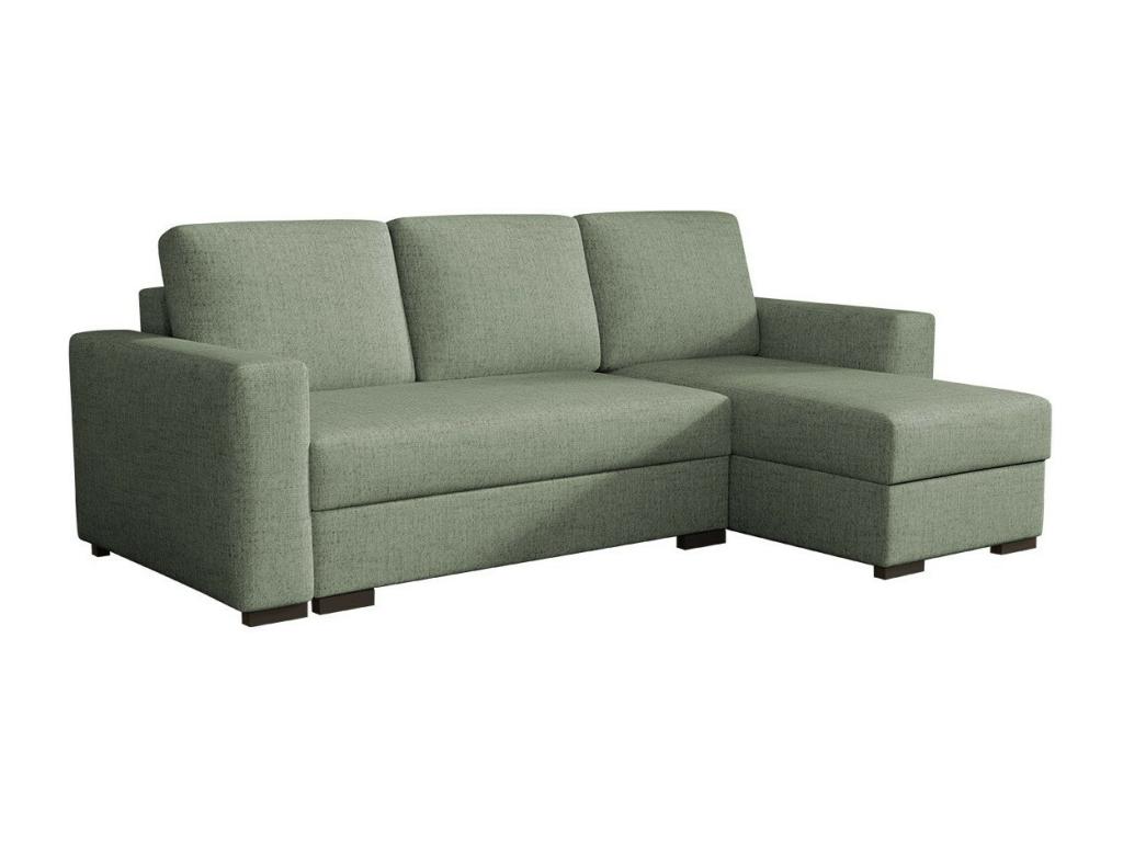Sofá rinconero Columbus 187, Verde, Función de descanso, Caja de ropa de cama, 242x155cm