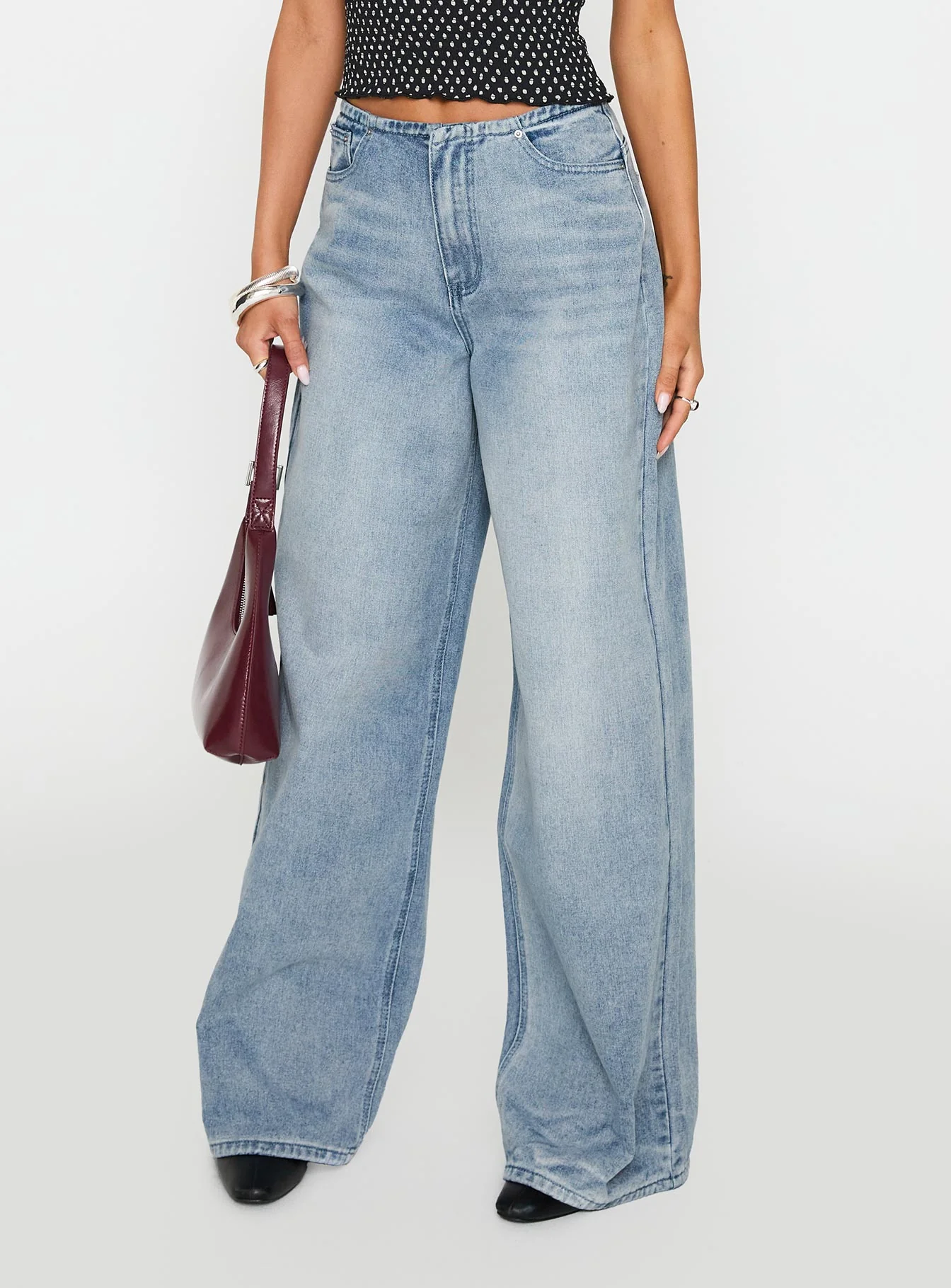 Bowe Low Rise Wide Leg Jeans Blue