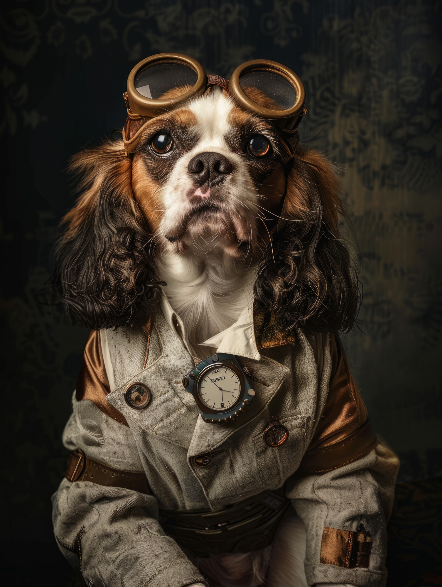 Canvas schilderij van een Cavalier King Charles 100x200 cm