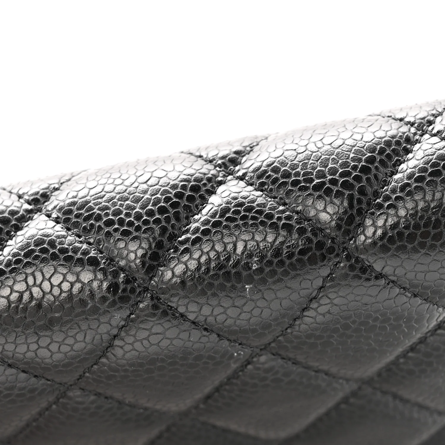 Caviar Quilted Wallet on Chain WOC Black - Top Club