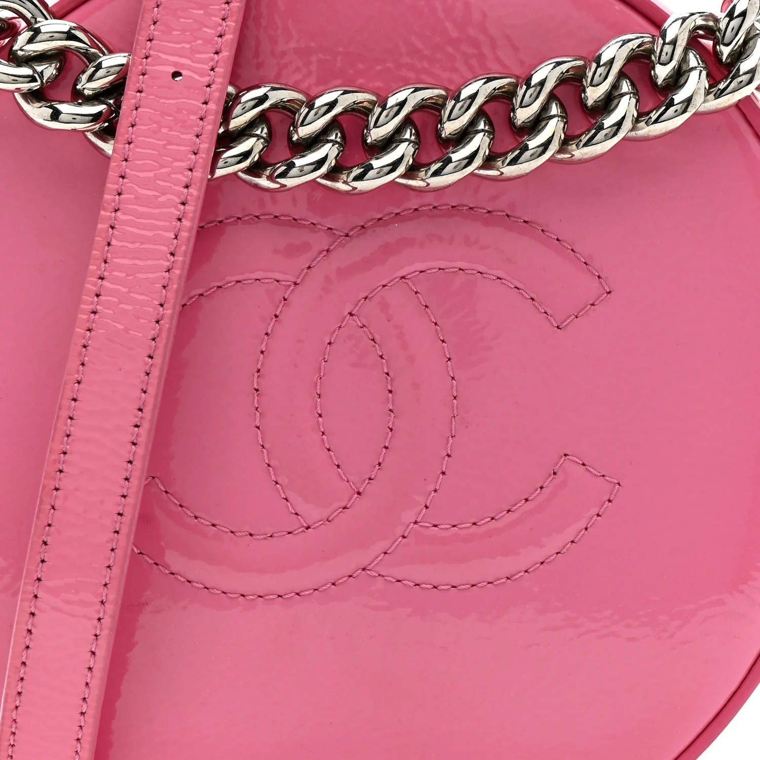 Patent Round As Earth Evening Bag Pink - Top Club