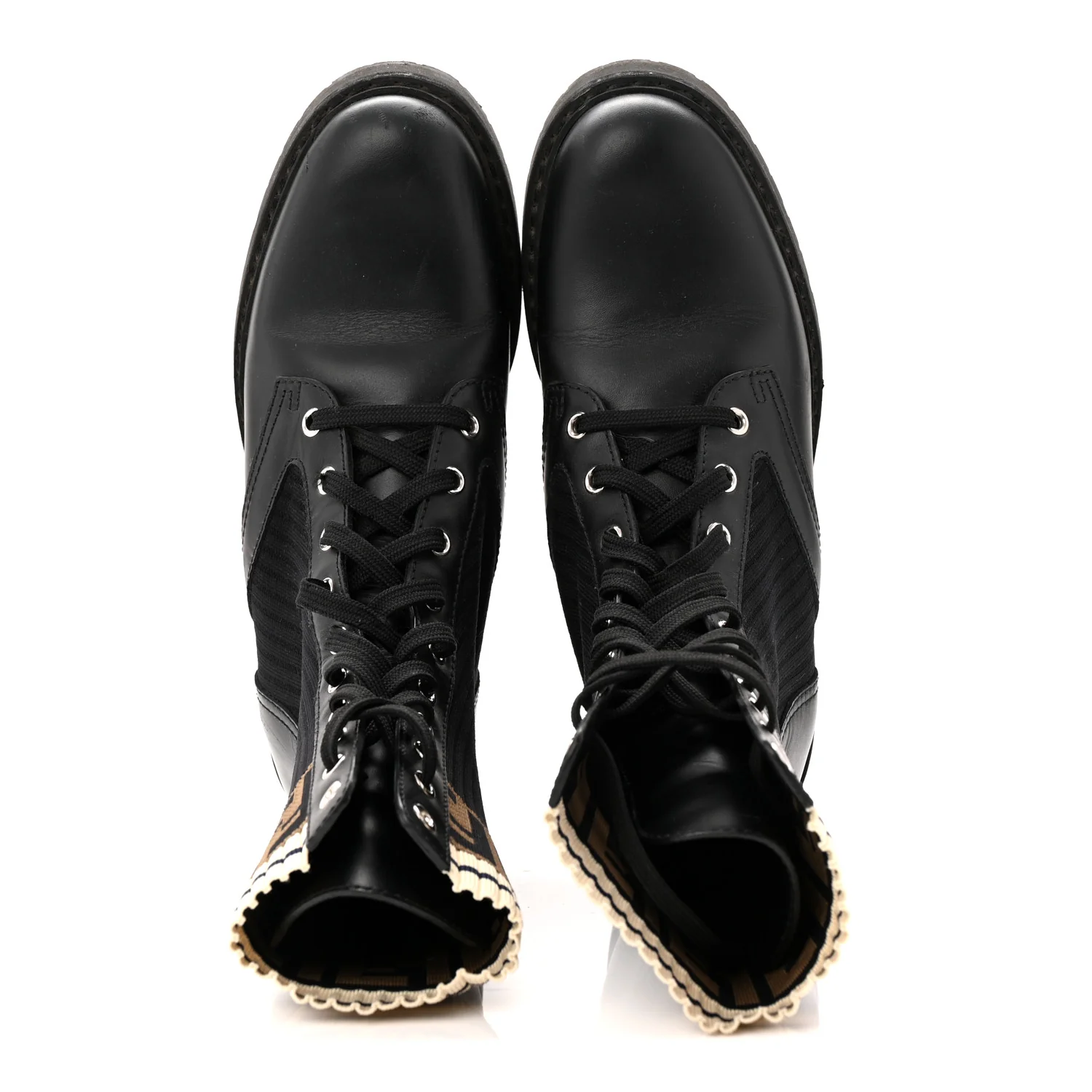 Calfskin Stretch Fabric Rockoko Biker Boots 38 Tobacco Black Marino - Top Club