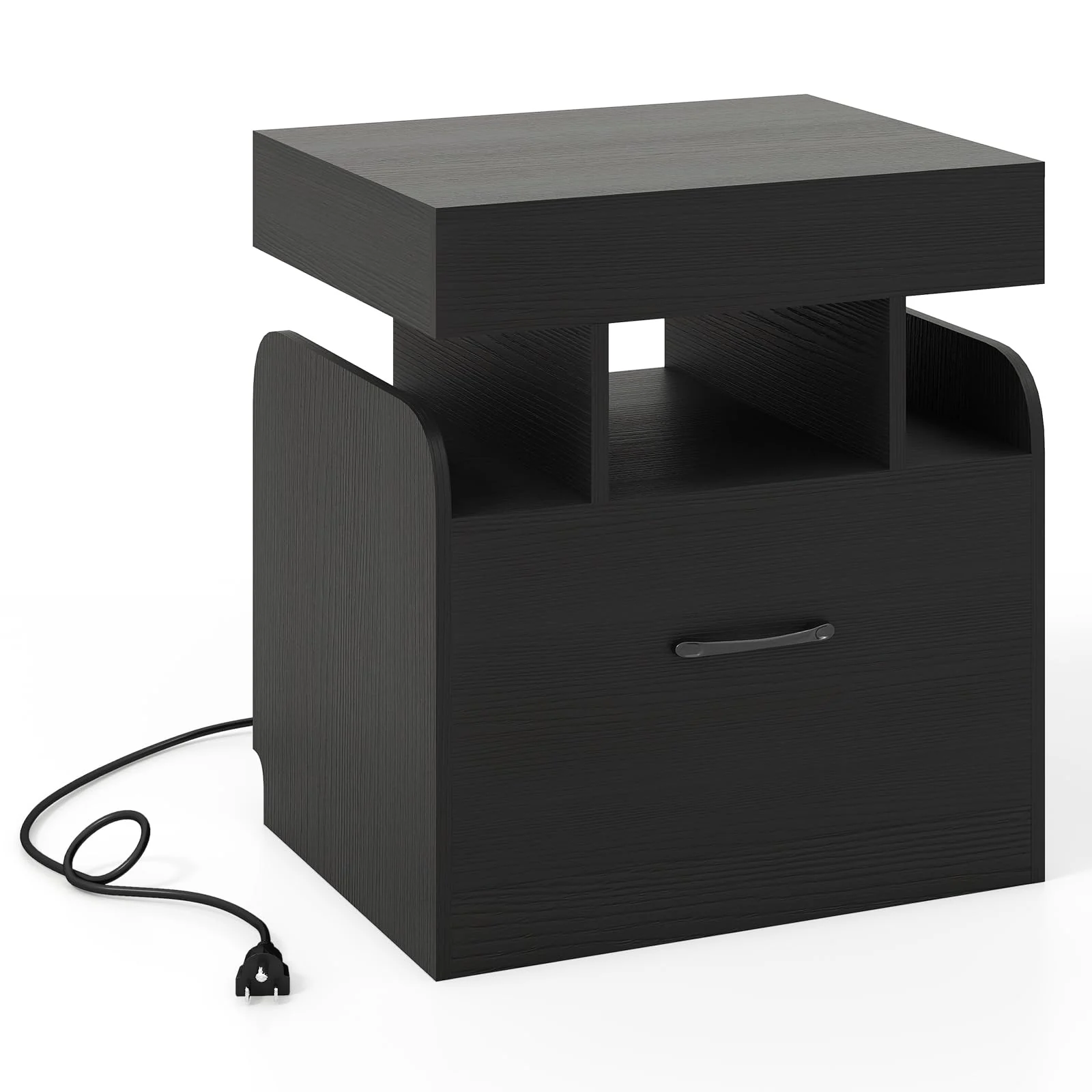 BEFOUNDLOVELY Nightstand with Charging Station Bedside Table(1/2)