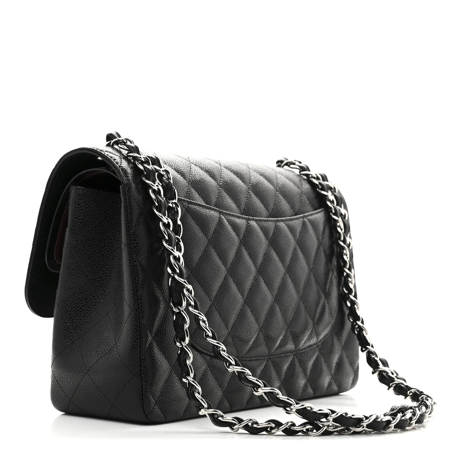 Caviar Quilted Jumbo Double Flap Black - Top Club