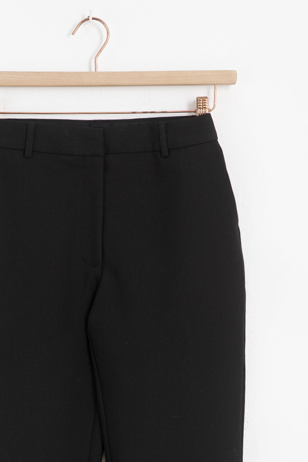 Zwarte mid waist straight leg pantalon