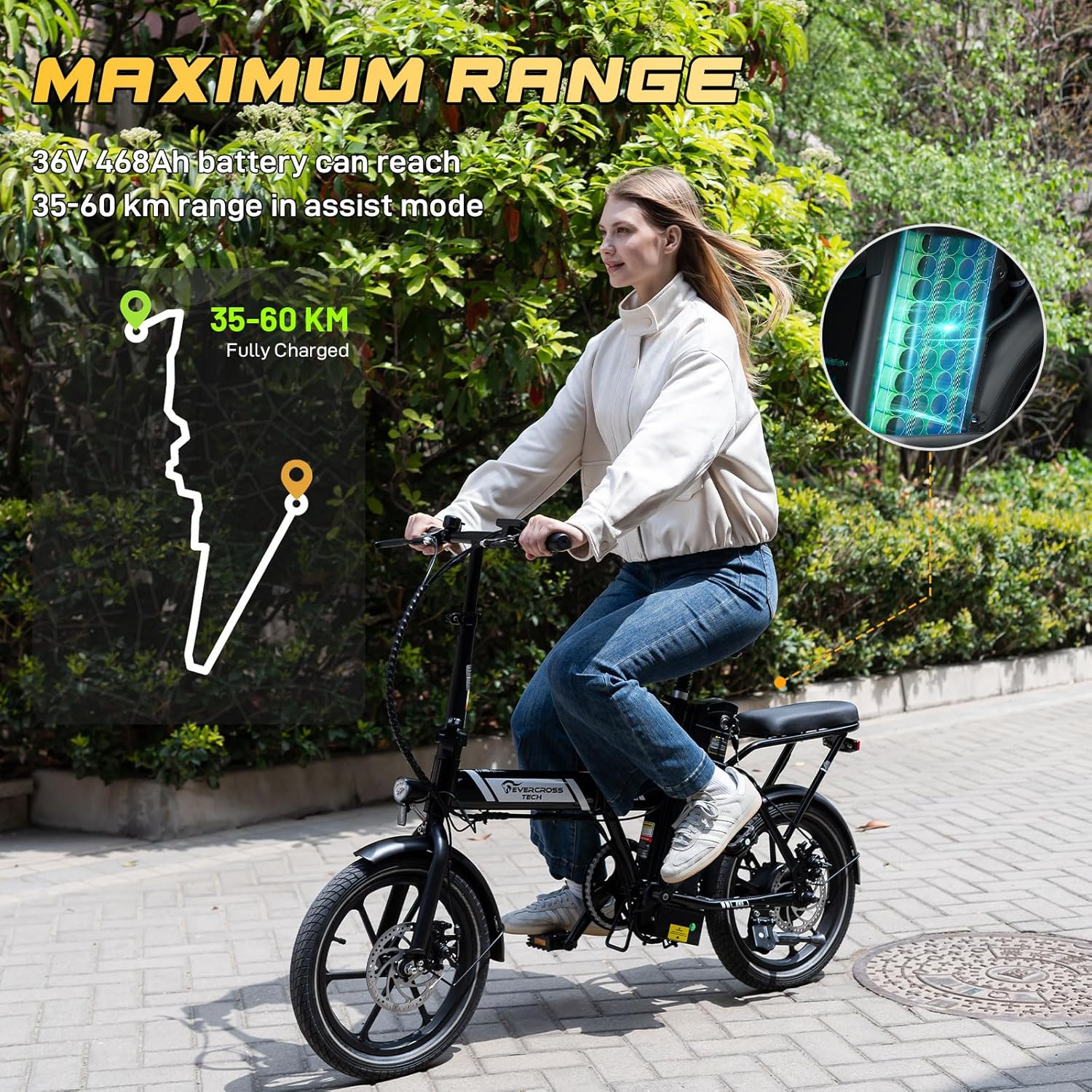 EVERCROSS Bicicletta Elettrica per Adulti, 250W Bici da Montagna,16