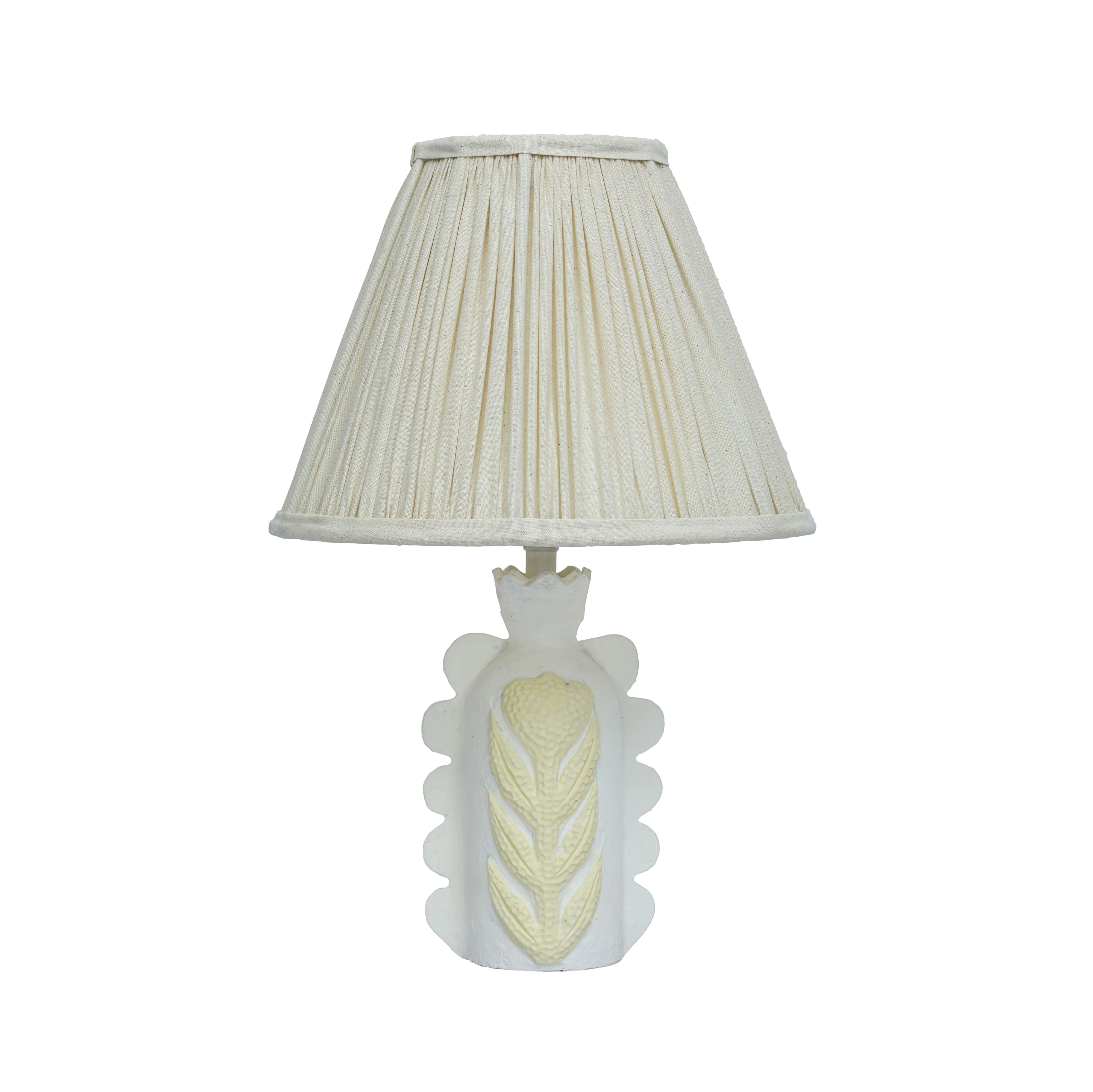 Edith Scalloped Papier Mache Flower Pleated Table Lamp