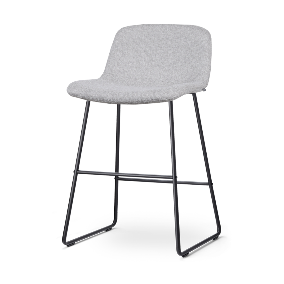 Barkruk Nino-Mats lichtgrijs - zwart onderstel - 65 cm