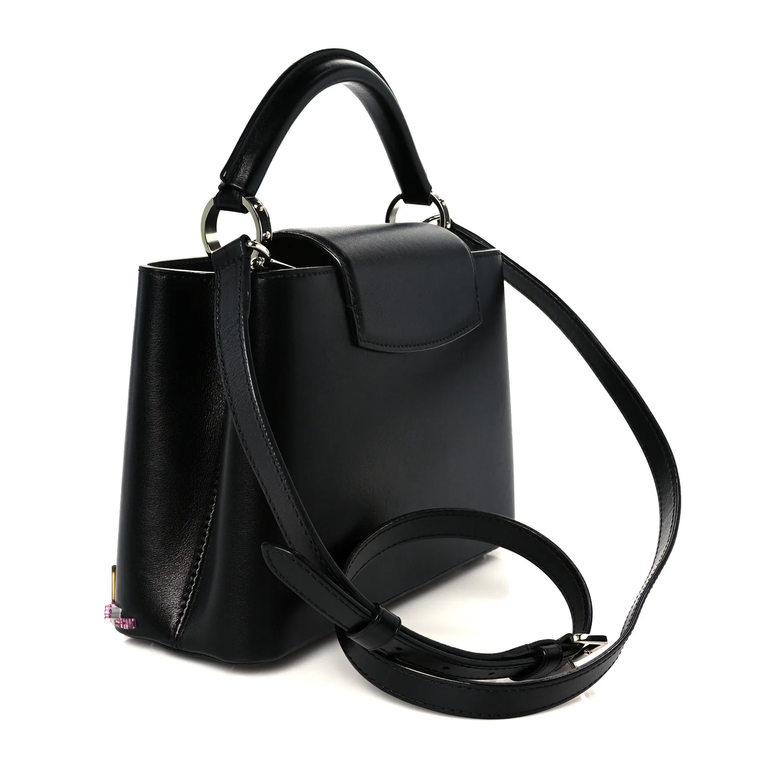 Calfskin Karung Beaded Shanghai Skyline Capucines BB Black - Top Club