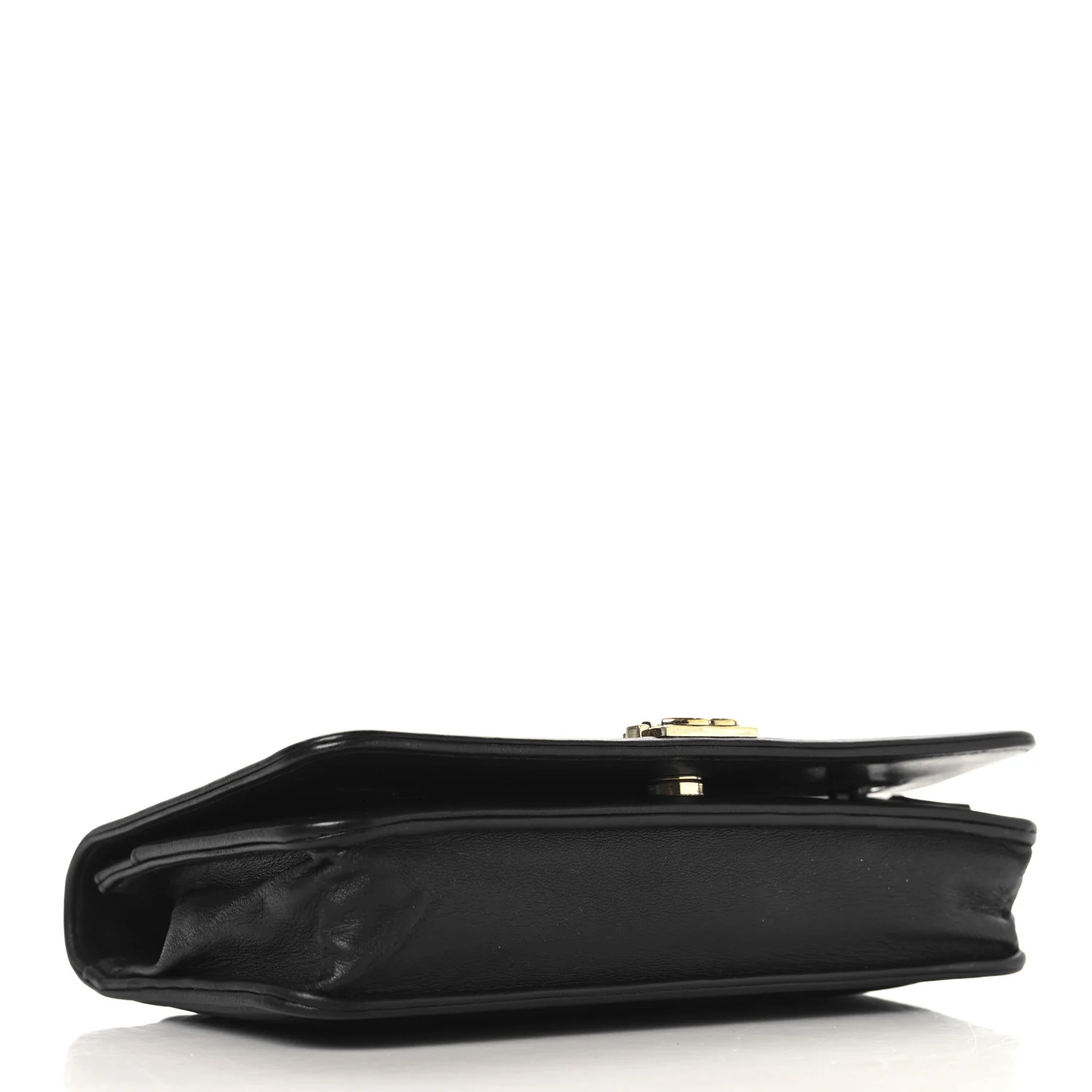 Lambskin Chevron Boy Wallet On Chain WOC Black - Top Club