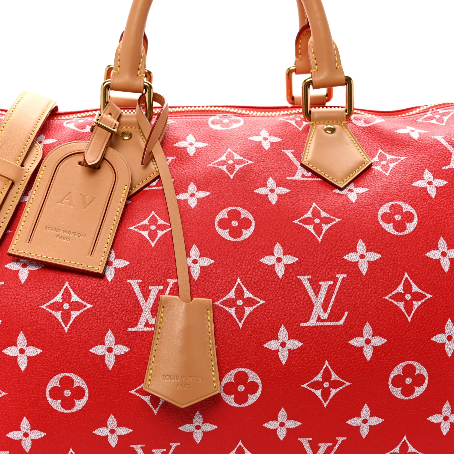 Calfskin Monogram Speedy P9 Bandouliere 40 Red - Top Club