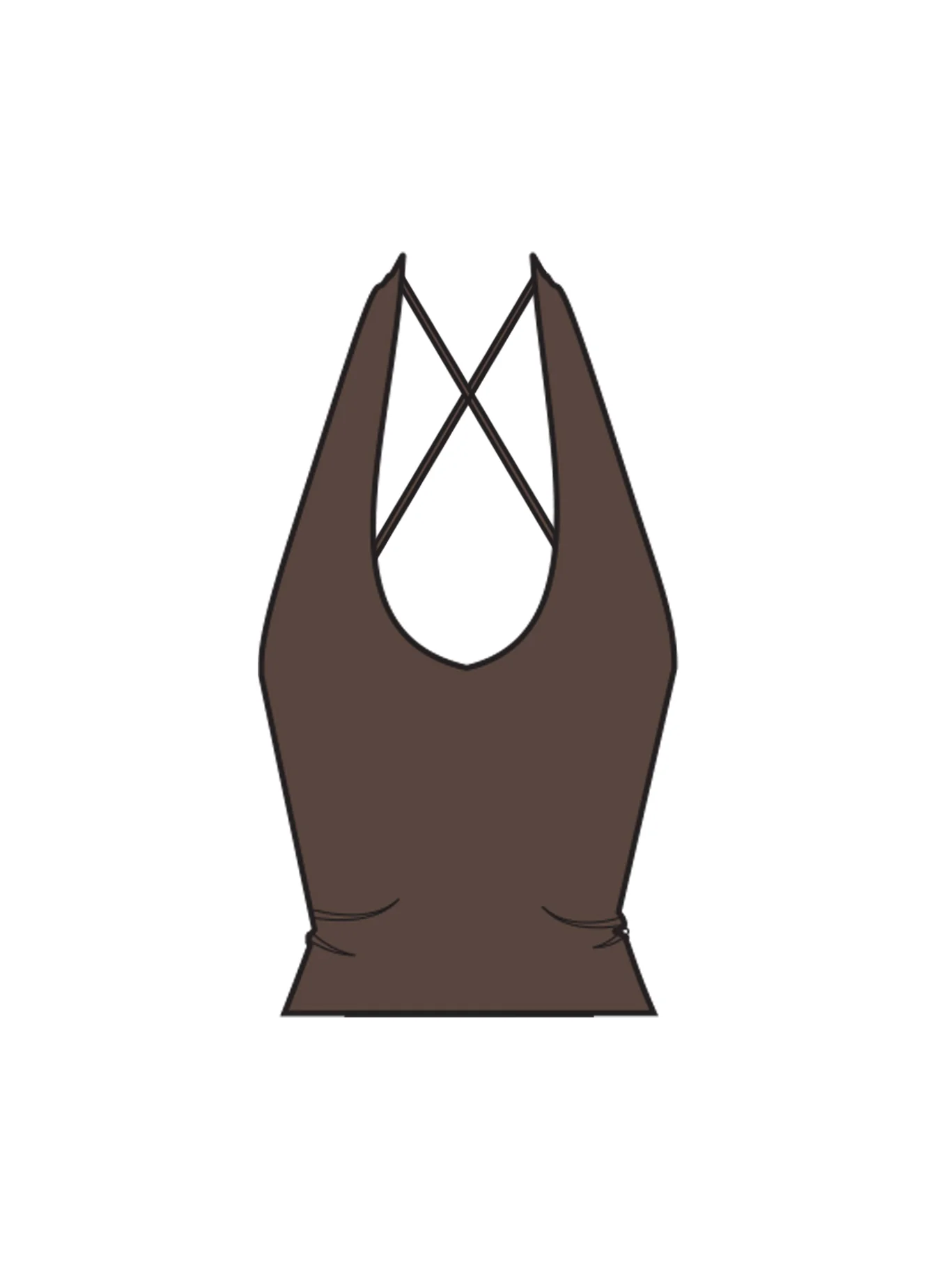 Pace Active Cross Back Tank Top Brown