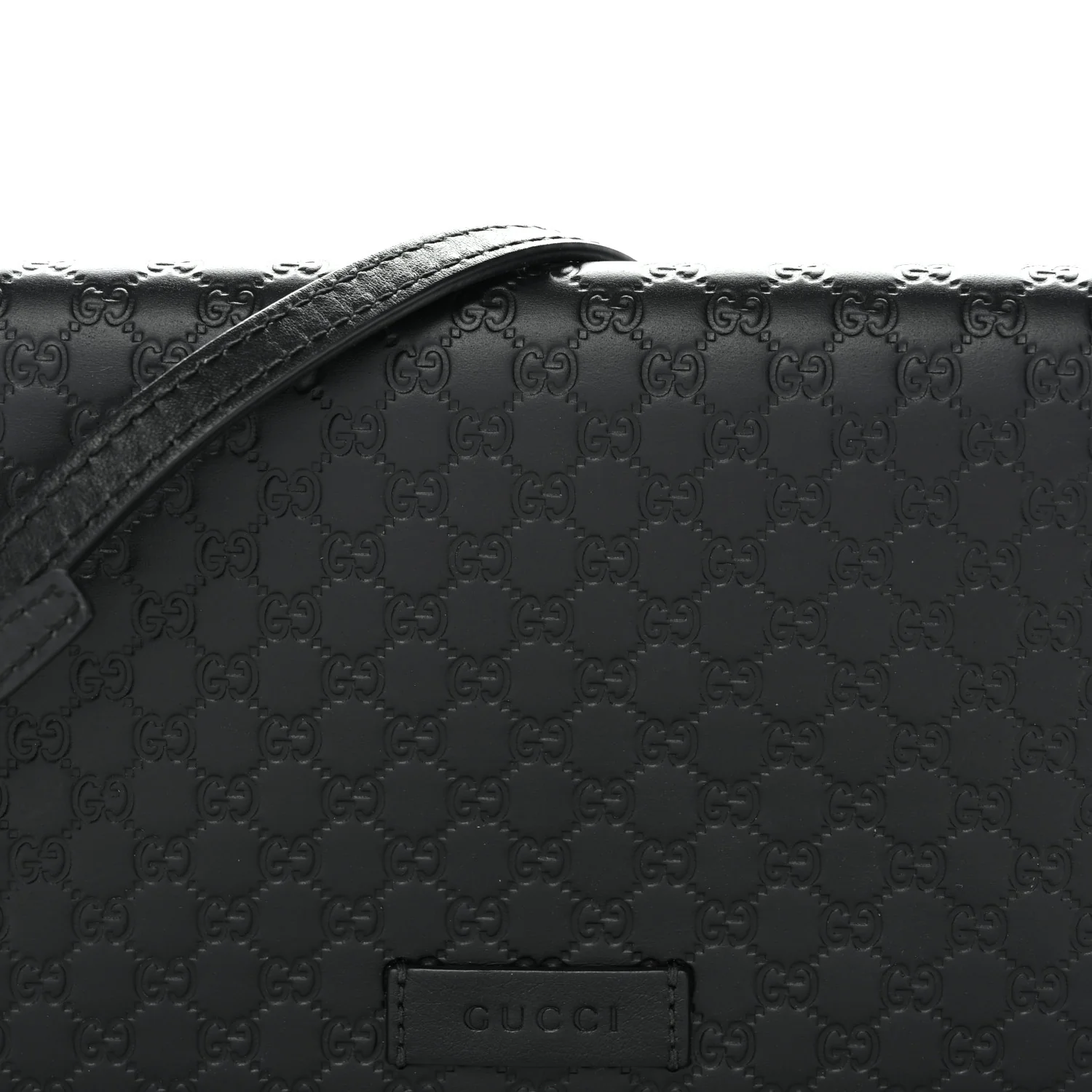 Soft Microguccissima Crossbody Wallet Black - Top Club