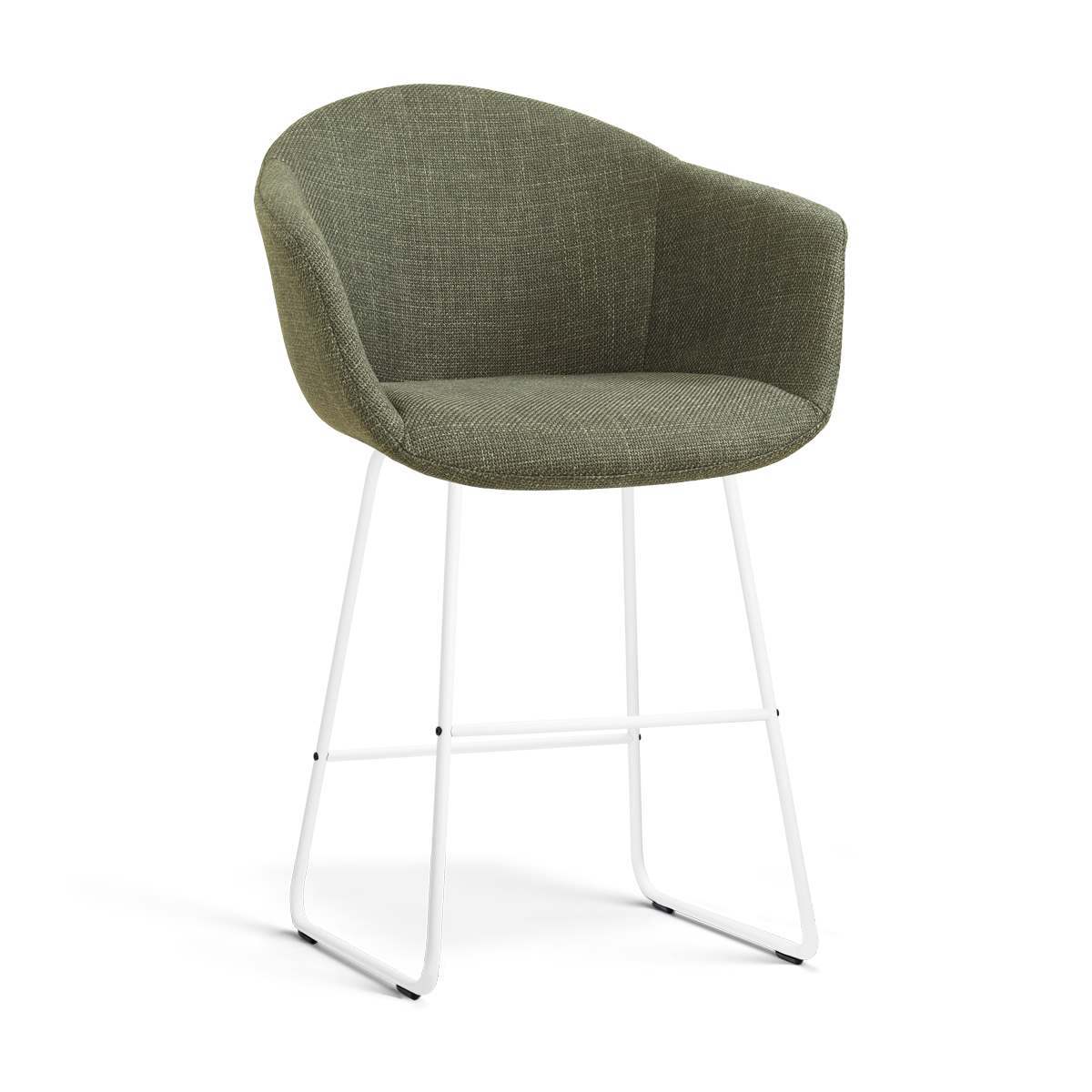 Barkruk Nino-Otis H65 cm wit onderstel forestgroen