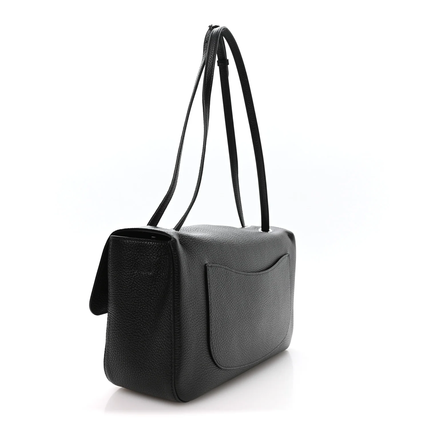Grained Calfskin Small Souplissimo Maxi Flap Black