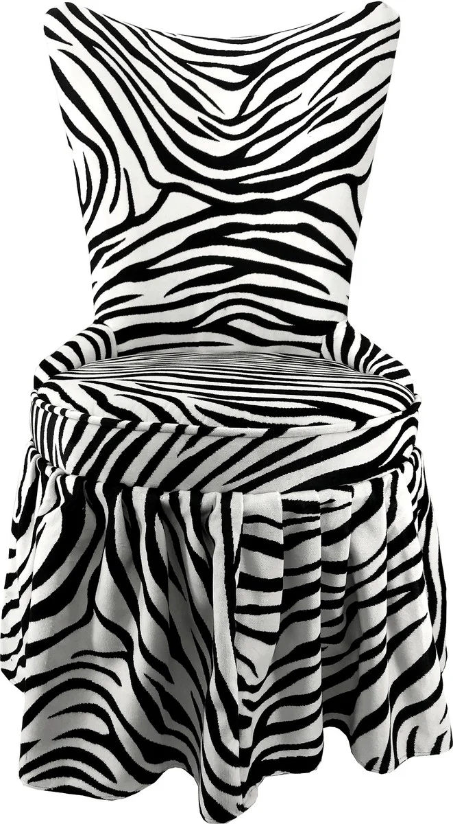 Pompöös by Luxus Baroque Castle Dining Room Chairs Zebra Black / White - Pompöös Baroque Chairs designed by Harald Glööckler - 4 Dining Room Chairs - Baroque Furniture