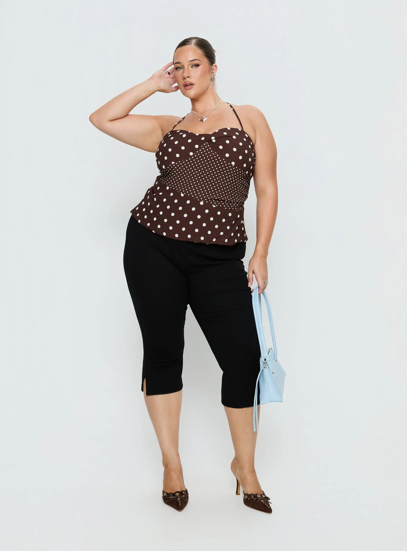 Baseline Rib Capri Pants Black Curve