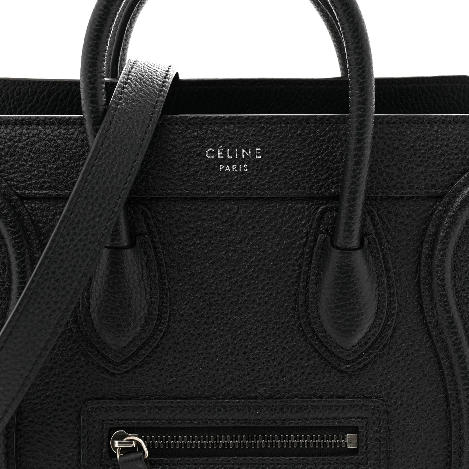 Drummed Calfskin Nano Luggage Black - Top Club