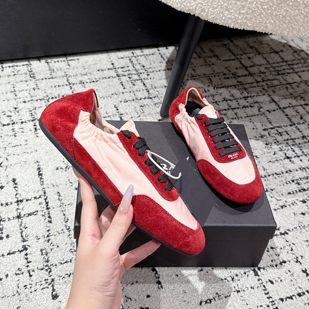 PRADA Collapse Re-Nylon and suede elasticized sneakers - Top Club