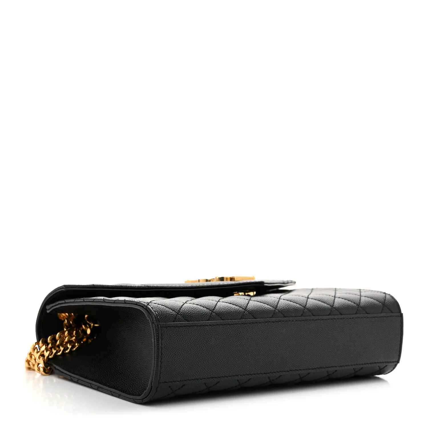 Grain De Poudre Textured Mixed Matelasse Triquilt Medium Monogram Satchel Black - Top Club