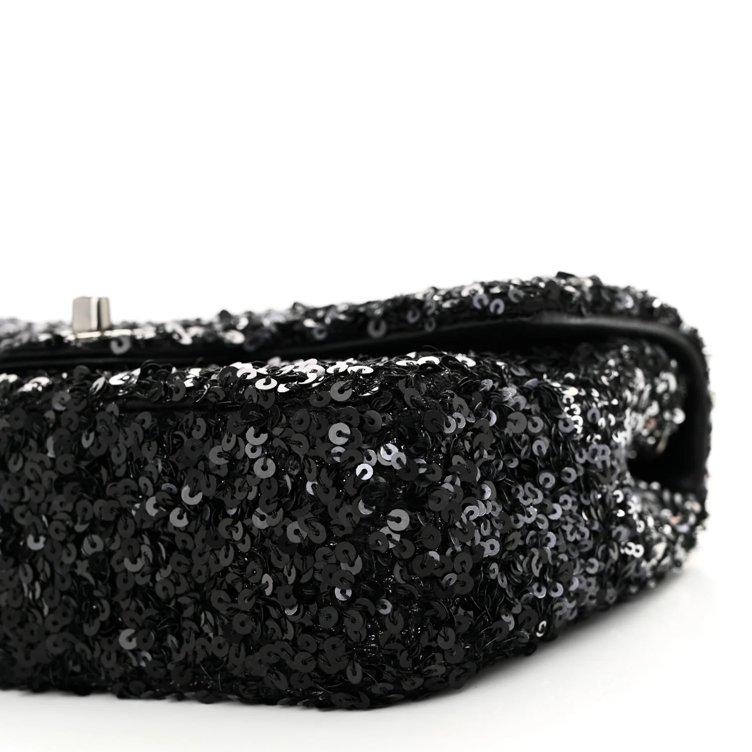 Shaded Sequins Mini Flap Black - Top Club