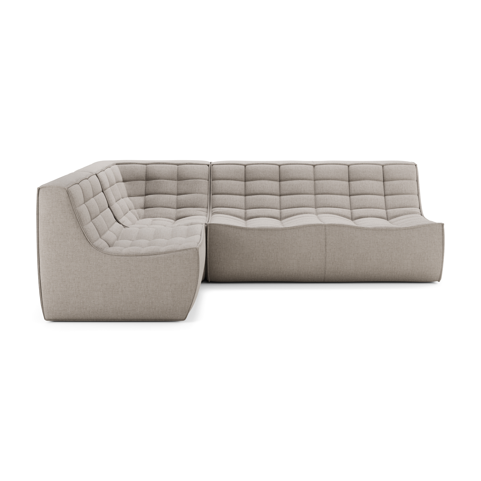 Modulaire bank N701 ecru set 1+2 seat  90° recht hoek