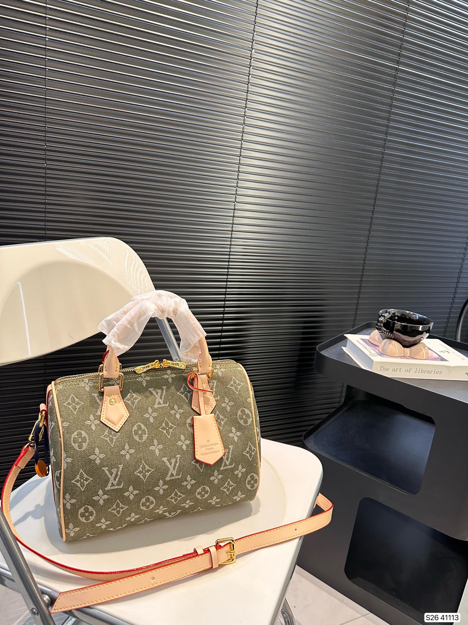 Louis new arrival speedy 25 denim bag size: 25 * 19  cm - Top Club