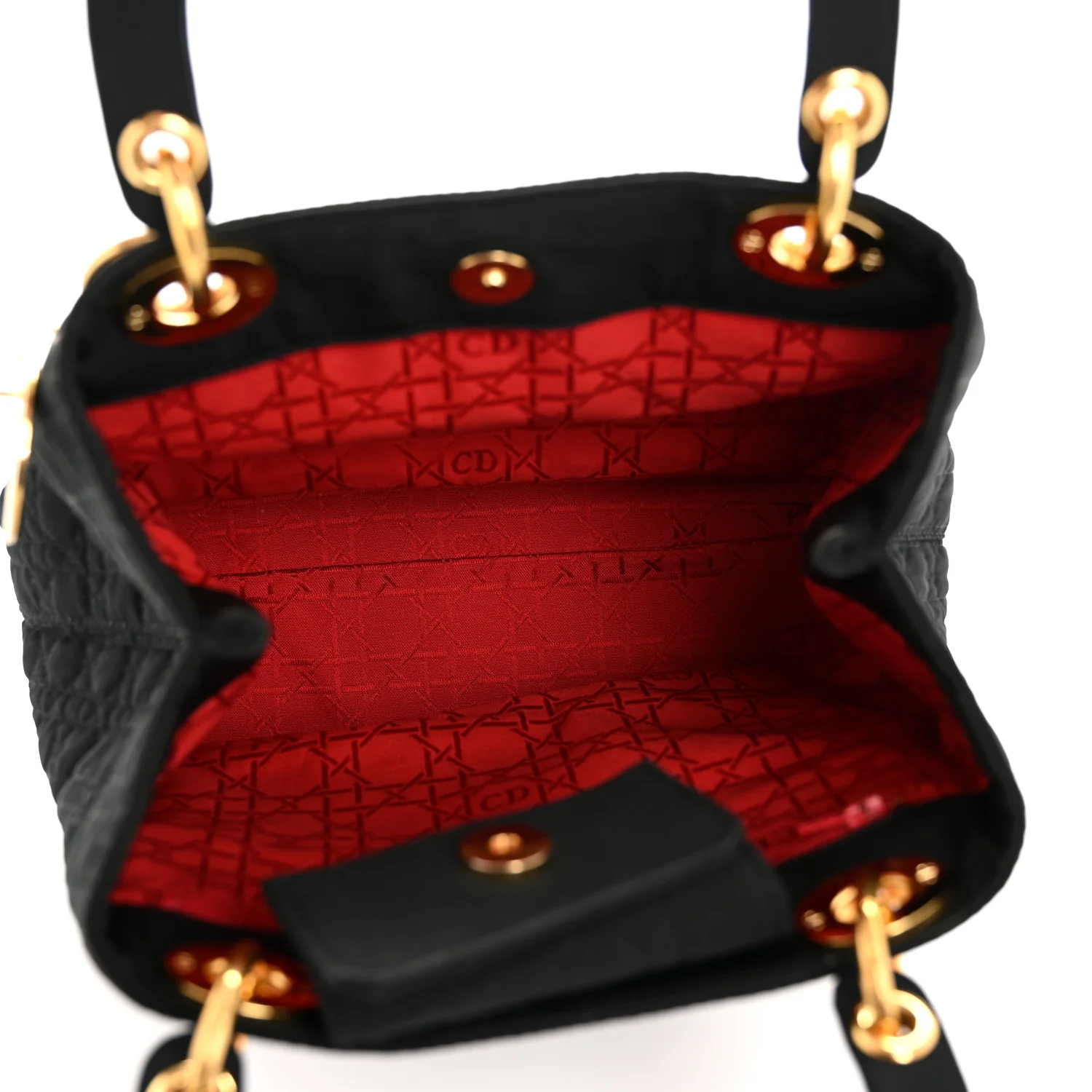Nylon Cannage Medium Lady Dior Black - Top Club