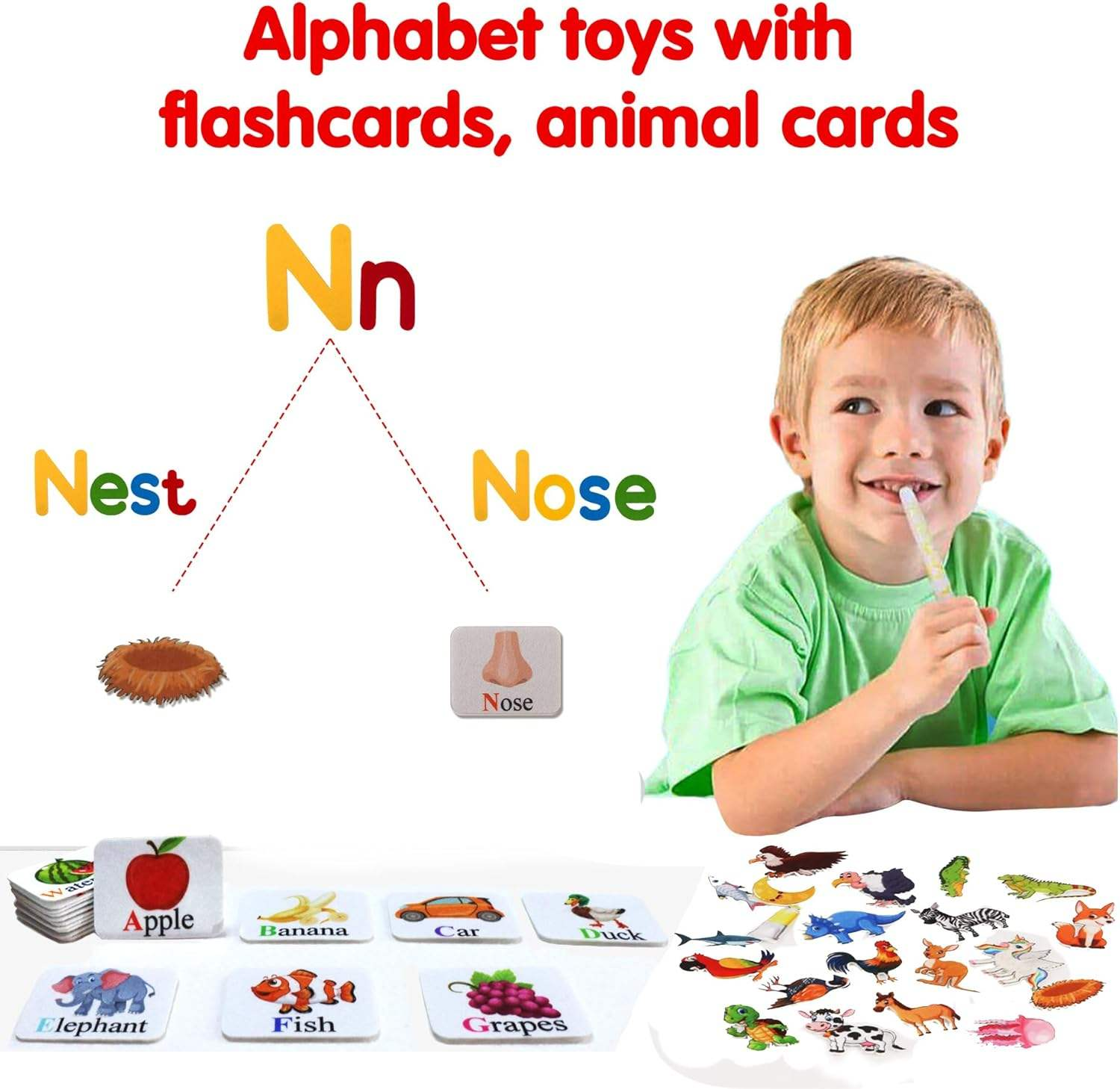 52 PCS Alphabet Learning Felt Montessori Board for Toddlers Preschoolers Ages 2-3 4-6 Months Spelling Vocabulary Development