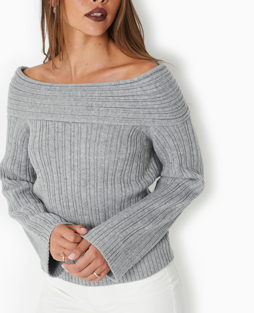 Pimkie Pull en maille côtelée avec encolure Bardot
