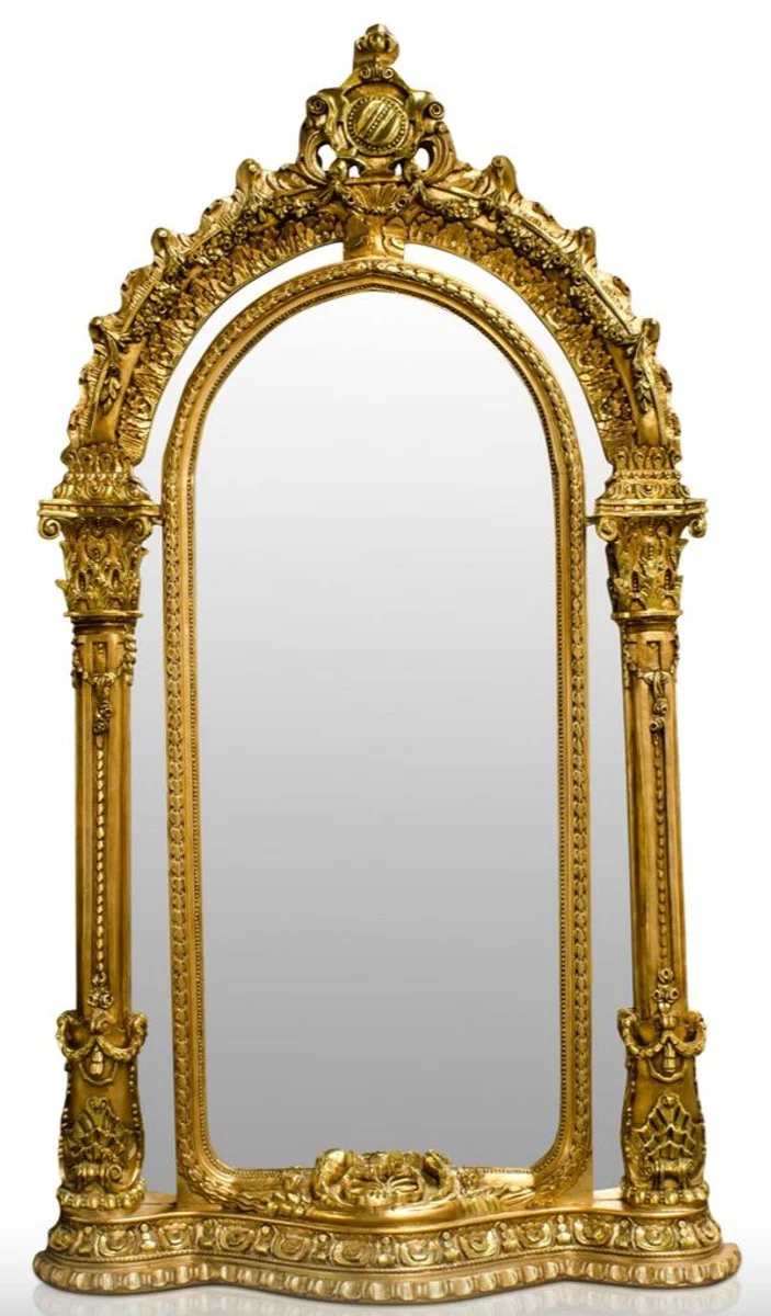 Luxury Baroque Dining Table Gray / Silver / Gold 165 cm - Baroque Furniture