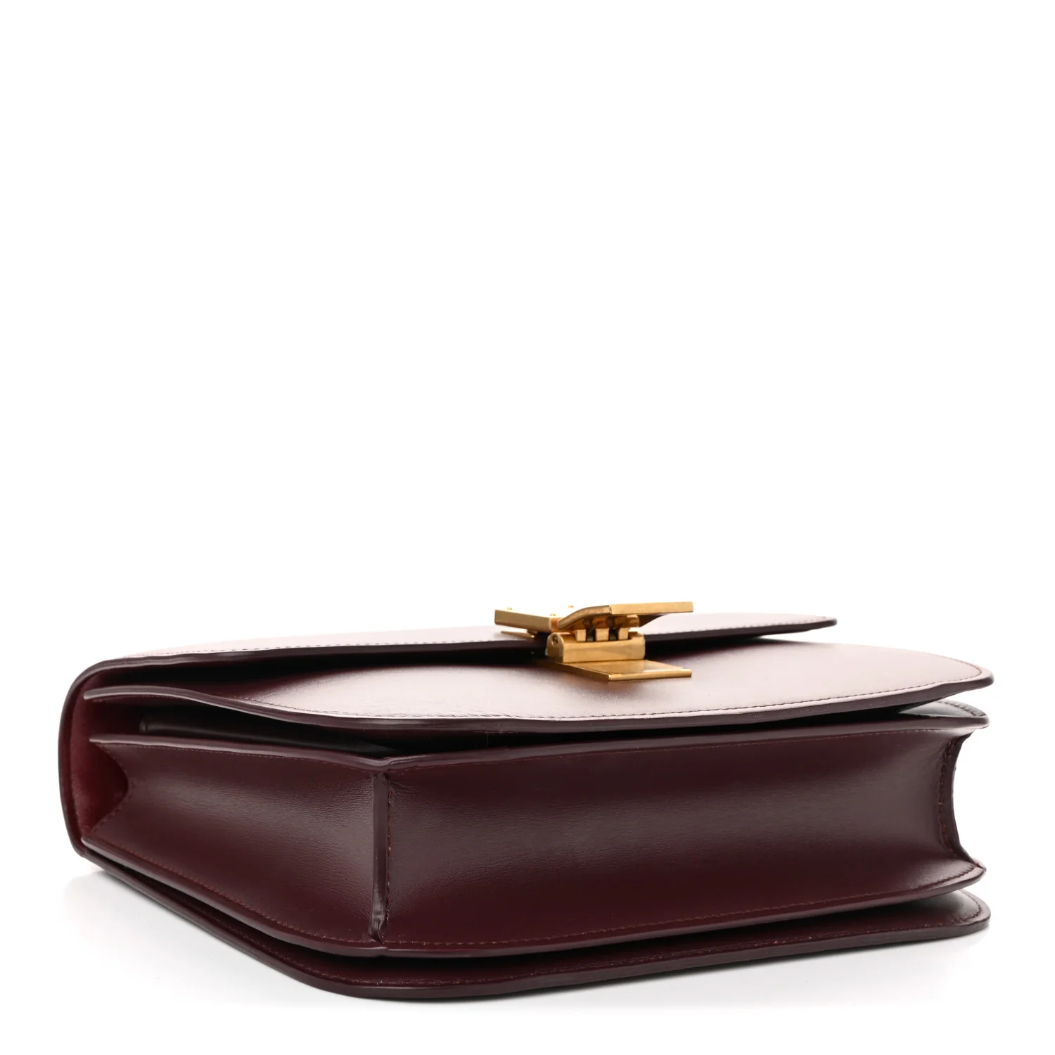Box Calfskin Medium Classic Box Flap Bag Burgundy - Top Club