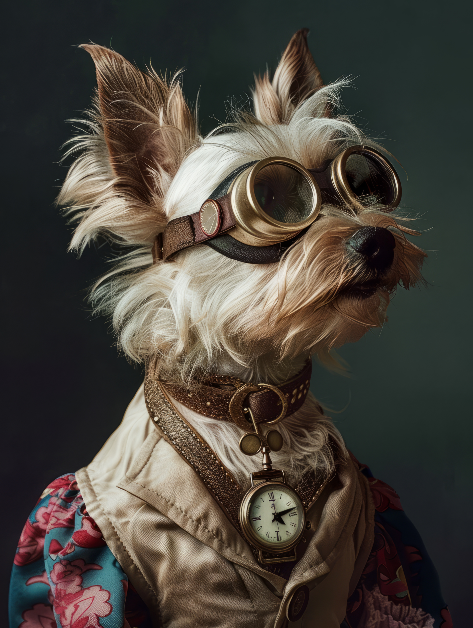 Canvas schilderij van een Silky Terrier 100x200 cm