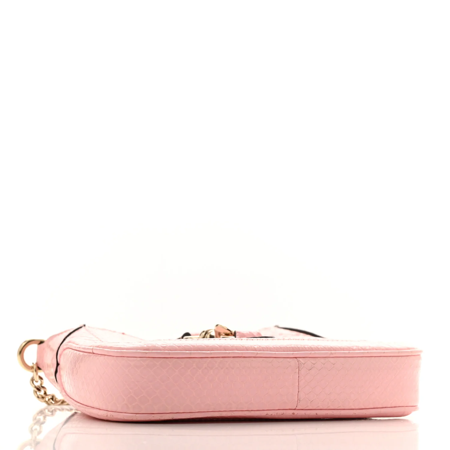 Snakeskin Mini Jackie Notte Bag Pink - Top Club