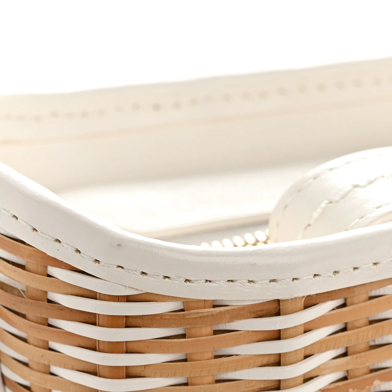 Rattan Calfskin Small Gabrielle Hobo Beige Ivory - Top Club