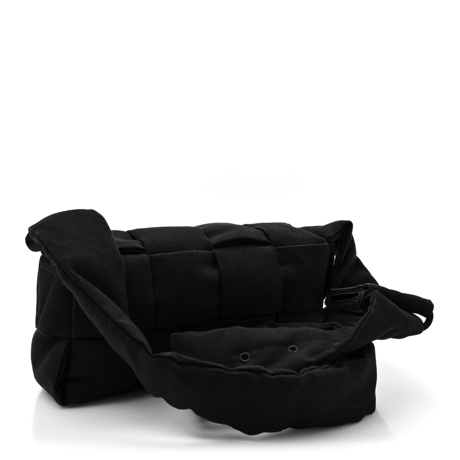 Denim Maxi Intrecciato Padded Tech Cassette Bag Black - Top Club