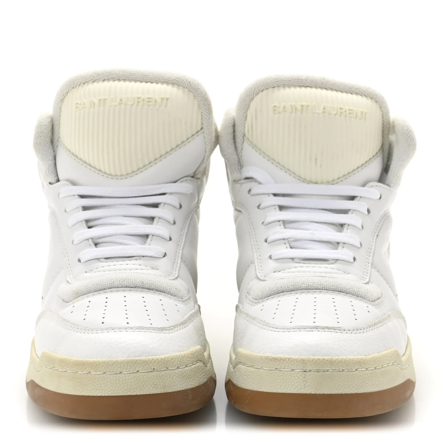 Calfskin Womens SL/80 Mid Top Sneakers 37.5 Optic White - Top Club