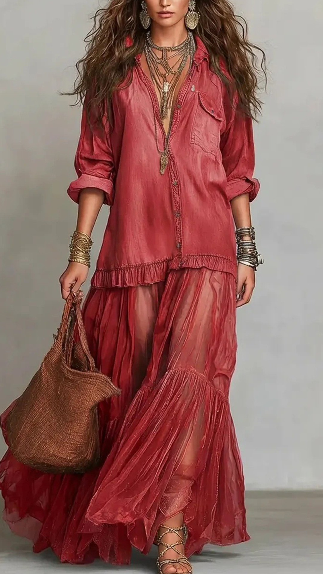 Women's Cotton-Blend Denim-Look Shirt Dress - Nordfashionstorm - Women's Clothing, Fashion for You - Nordfashionstorm.com
