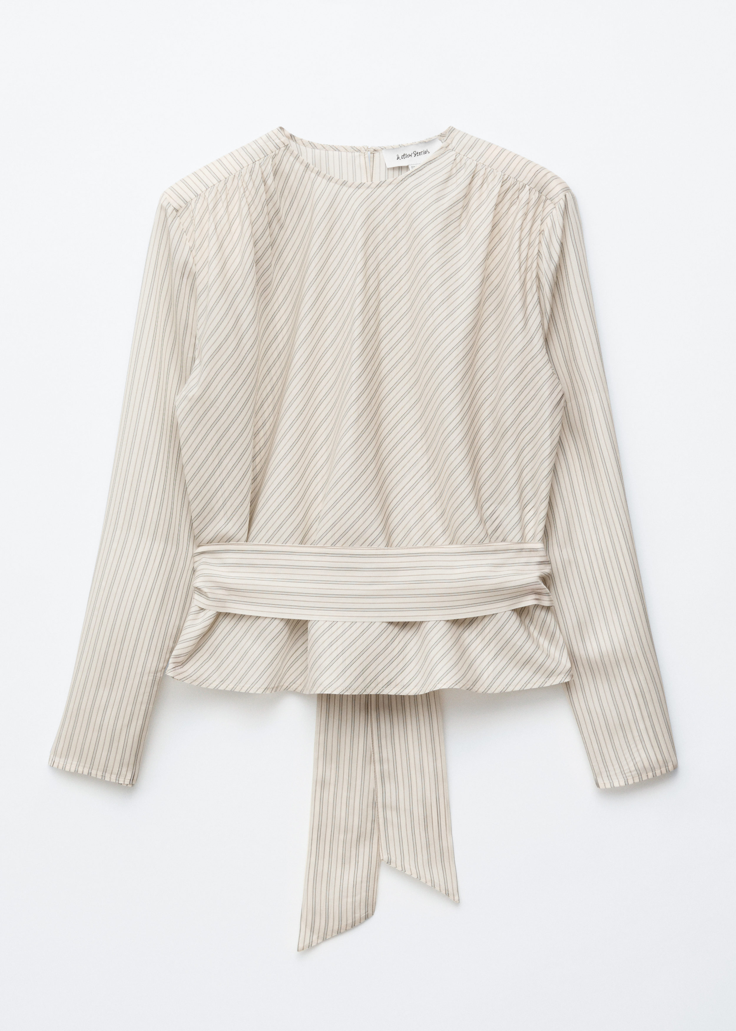 & Other Stories GATHERED TIE-BELT BLOUSE